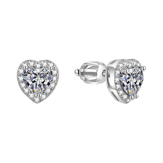 Beneto Boucles d'oreilles cœur pailleté AGUP1486S