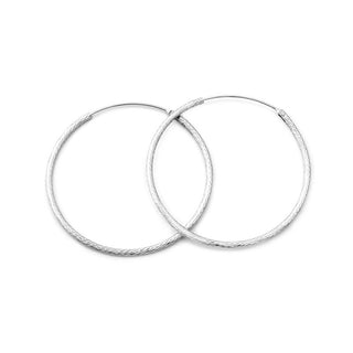 Beneto AGUC1240 Cercei Rotunzi Argintii Sclipici - Diametru: 4,5 cm