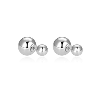 Beneto Boucles d'oreilles doubles intemporelles en argent AGUP2625 - Dimensions : 1 x 0,6 cm