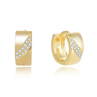 Beneto Cercei rotunzi fascinanti placati cu aur AGUC2674-GOLD