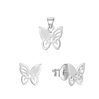 Beneto Set Fluturi Argintii AGSET224L (Pendant, Cercei)