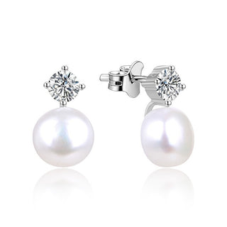 Beneto Boucles d'oreilles en argent avec véritables perles TAGUP1649P