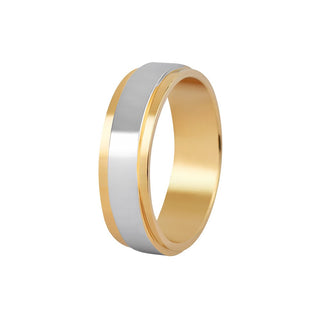 Beneto exclusive SPP05 Zweifarbiger Herren-Ehering aus Stahl - Umfang: 70 mm