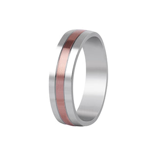 Beneto exclusive SPP10 Zweifarbiger Ehering aus Stahl – Breite: 58 mm