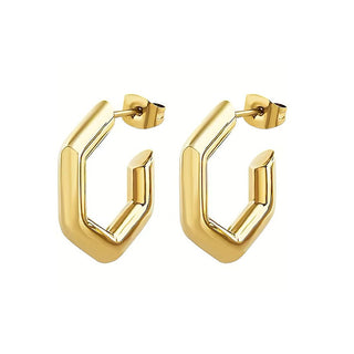 Breil Boucles d'oreilles tendance plaquées or Hexagonia TJ3511