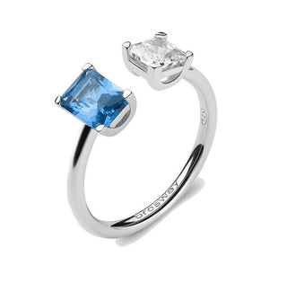 Brosway Elegante open ring Fancy Freedom Blue FFB09 - Maat: L (56-59 mm)