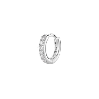 Brosway Cercel cu cerc cu un singur argint, alb infinit, FIW88