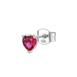 Brosway Ασημένια μονά σκουλαρίκια Fancy Passion Ruby Heart FPR91