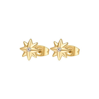 Brosway Brincos de estrela banhados a ouro com cristais de chakra BHKE046