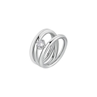 Brosway Bague en acier massif avec bande en zircone BBN45 - Circuit : 56 mm