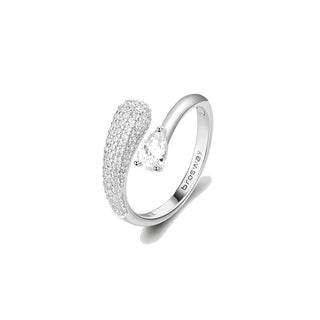 Brosway Offener Ring in Silber Weiß Infinity Fantasy FIW129 - Umfang: 56 mm