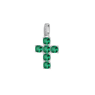 Brosway Silberanhänger Kreuz mit Zirkonia Fancy Life Grün FLG115