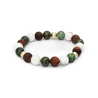 Agato Bracciale con perline turchesi Howlite Bull's Eye MINK166/17 — Bracciale
