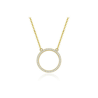 Beneto Gold plated necklace with round pendant AGS1224/47-gold