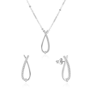 Beneto AGSET186R Set de zirconiu orbitor (colier, cercei)