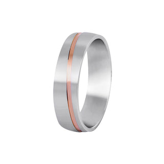 Beneto exclusive SPP07 Tofarvet stål til mænds bryllupsbånd - kredsløb: 68 mm