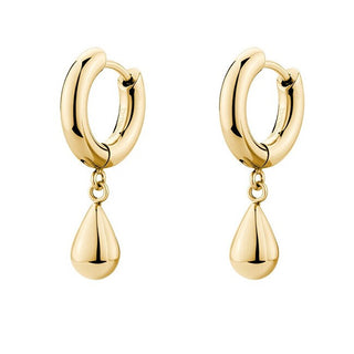 Brosway Επιχρυσωμένα σκουλαρίκια κρίκοι με Tear Drop Charms Perfect BPC45