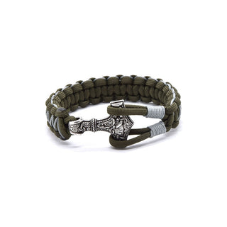 Cordell Olive Paracord-armbånd Thors Hammer - Mjoelnir