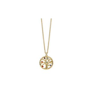 Crystalp Tree of Life 30093.MLT.G Placcata Oro con Cristalli Chakra — Collana