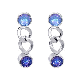 Crystalp עגילים בגוון גוון עם קריסטלים כחולים 42295.BLU.E