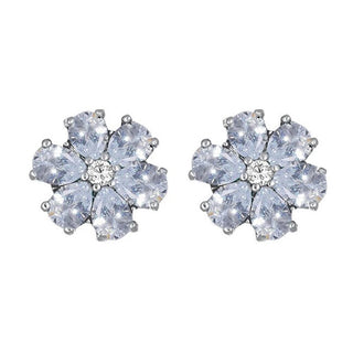 Crystalp עגילי פרח קריסטל בסגנון Cry Flower Kiss 42288.WHI.R