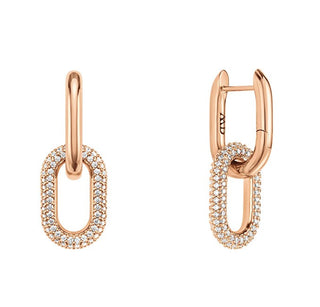 Daniel Wellington Orecchini Sparkling Crystal Link Bronzo — Orecchini