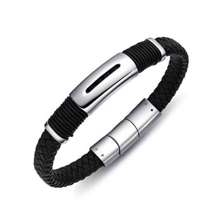 Diverse Bracciale da uomo moderno in pelle e acciaio B1000150 — Bracciale