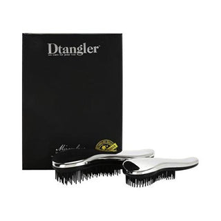 Dtangler Conjunto de presente para escova de cabelo Miracle Silver