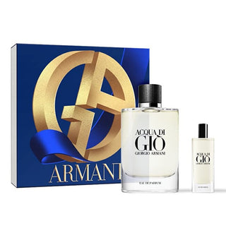 Armani مجموعة هدايا أكوا دي جيو أو دو بارفان EDP 125 مل وEDP Miniature 15 مل
