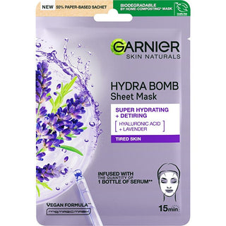 Garnier Hydra Bomb Máscara Hidratante em Tecido com Extrato de Lavanda 