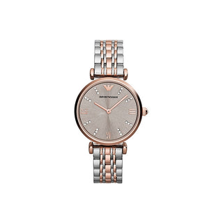 Emporio Armani AR 1840 Women's Grey Watch with Pink and Silver Bracelet 