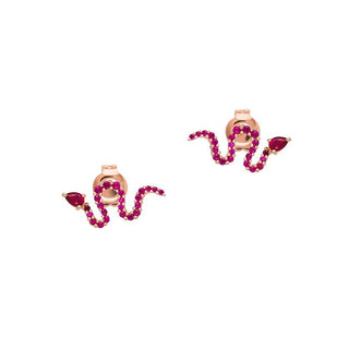 Emporio armani Orecchini Galvanica oro serpente con zirconi fucsia EG3614221 — Orecchini