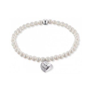 Engelsrufer Pearl Heart Bracelet with Angel Wings ERB-HEARTWINGPE