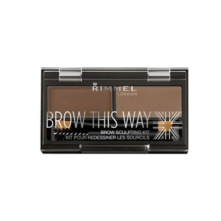 Rimmel Brow This Way 002 Marrone Medio 2,4 g — Kit Sopracciglia in Polvere