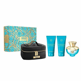 Versace Dylan Turquoise Gavesæt til Kvinder EDT 100ml Bodylotion 100ml Showergel 100ml med Taske Beauty 