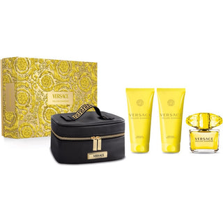 Versace Dárková sada Yellow Diamond Edt 90 ml, tělové mléko 100 ml, sprchový gel 100 ml a kosmetická taštička