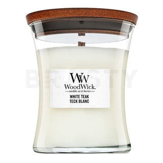Woodwick Hvid teakvase - Duftlys - 275,0 g