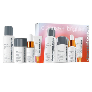 Dermalogica Face Cleansing and Brightening Set with Vitamin C - Gel, Micro-Exfoliant, Face and Eye Serum 