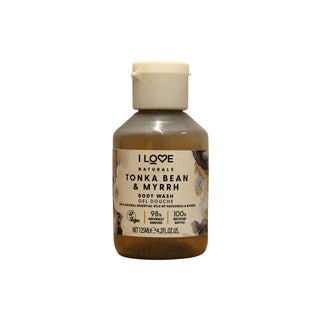 I Love Naturals Collection Tonkabohne & Myrrhe, veganes feuchtigkeitsspendendes Duschgel für alle Hauttypen, 125 ml