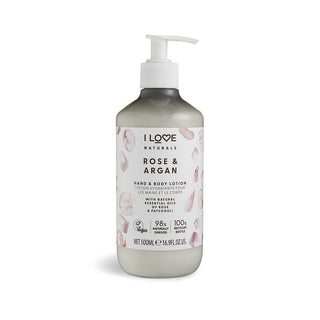 I Love Ενυδατική λοσιόν χεριών και σώματος Naturals Collection Vegan Rose & Argan 500ml