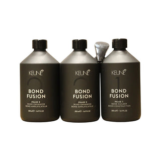 Keune Set Bond Fusion Hair Mask Phase 1 and 2 500 ml with Measuring Cup 