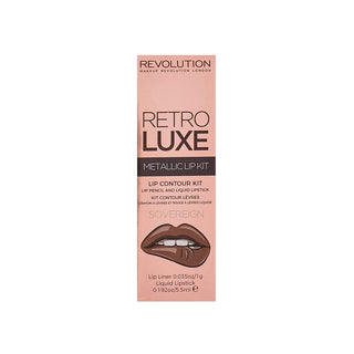 Makeup Revolution Set Rossetto Liquido Metallico + Matita Labbra Retro Luxe Sovereign — Set labbra