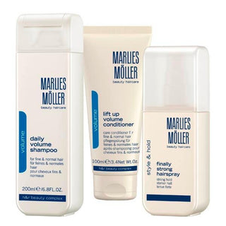 Coffret de Noël Marlies Möller Cheveux Volume et Fixation Forte - Après-shampoing, Spray et Shampoing 