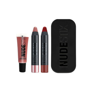 Nudestix Set Red Hot Lips Mini Kit Royal Rouge Crème Nude 04 et Posh 