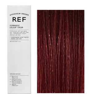 Ref 스톡홀름, 영구 염색약, 비건, 영구 헤어 염색약, 6.66 다크 블론드 인텐스 레드, 100ml
