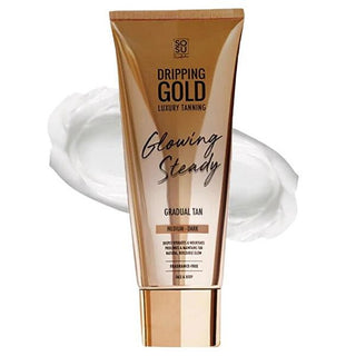 Dripping Gold Λαμπερή κρέμα αυτομαυρίσματος για σταθερό μαύρισμα, μεσαίου σκούρου χρώματος 200 ml