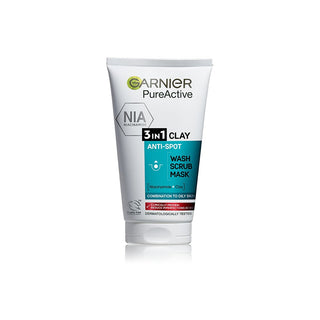 Garnier טהור - ג'ל ניקוי, פילינג ומסכה 3 ב-1 נגד פגמים - 150 מ"ל