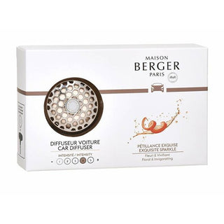 Maison Berger Paris Set Diffusore Auto Cromato Ricarica Glitter Intenso — Set diffusore auto
