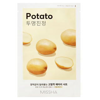 Missha Mască textilă iluminatoare Airy Fit cu efect de netezire a cartofilor, 19 g