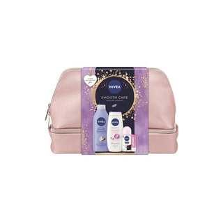 Nivea Smooth Care Set Geschenk Skincare Moments met Sensation Lotion, Douchecrème Diamond & Argan Oil en Antitranspirant Invisible Black & White 